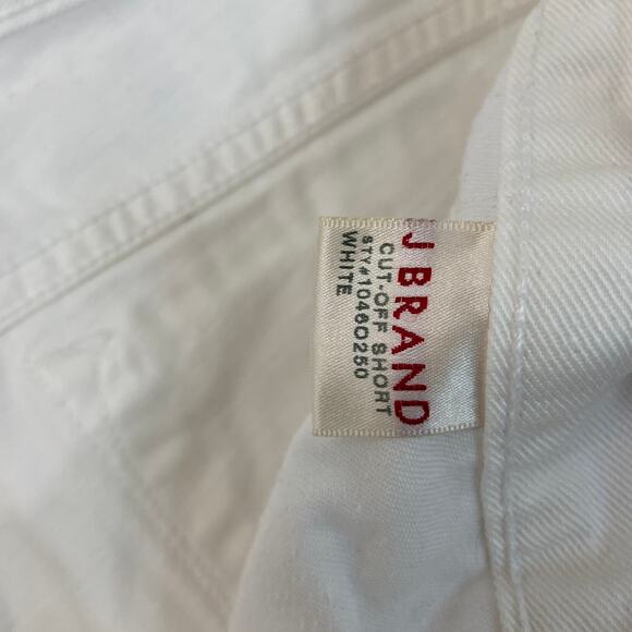 J Brand White Mid-Rise Cut-Off Denim Shorts - Picture 7 of 10